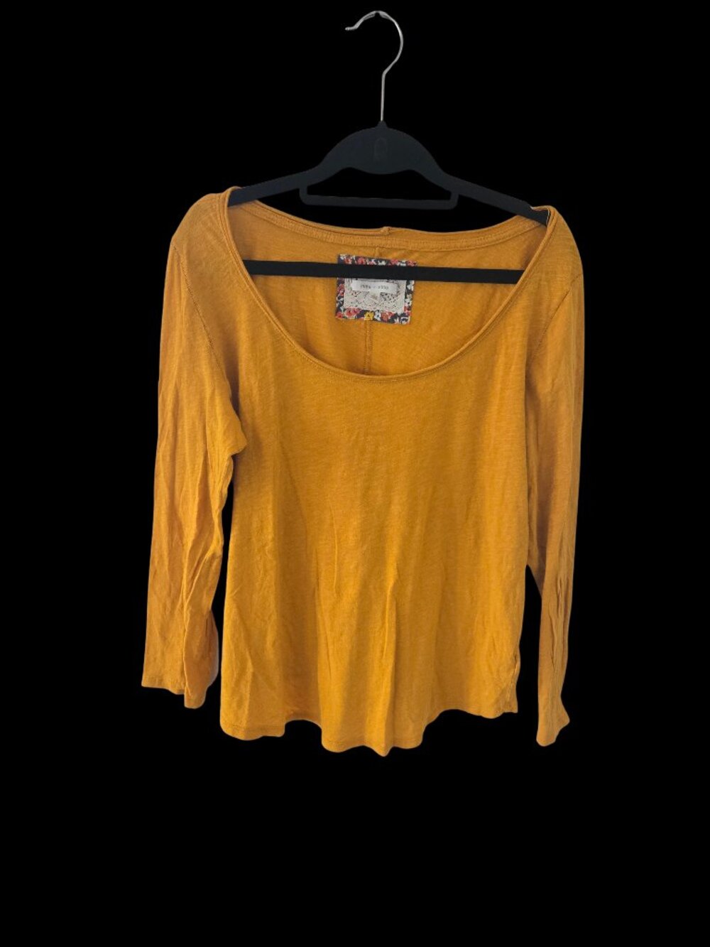 Anthropologie “Pure + Good” Mustard Yellow 3/4 Sleeve Tee – Size Large